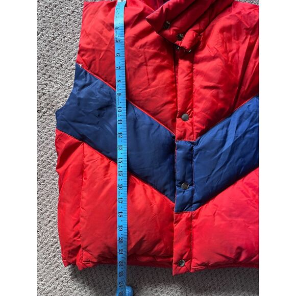 MOUNTAIN PRODUCTS Wenatchee Washington Vintage Red and Blue Down Vest M - Picture 11 of 13